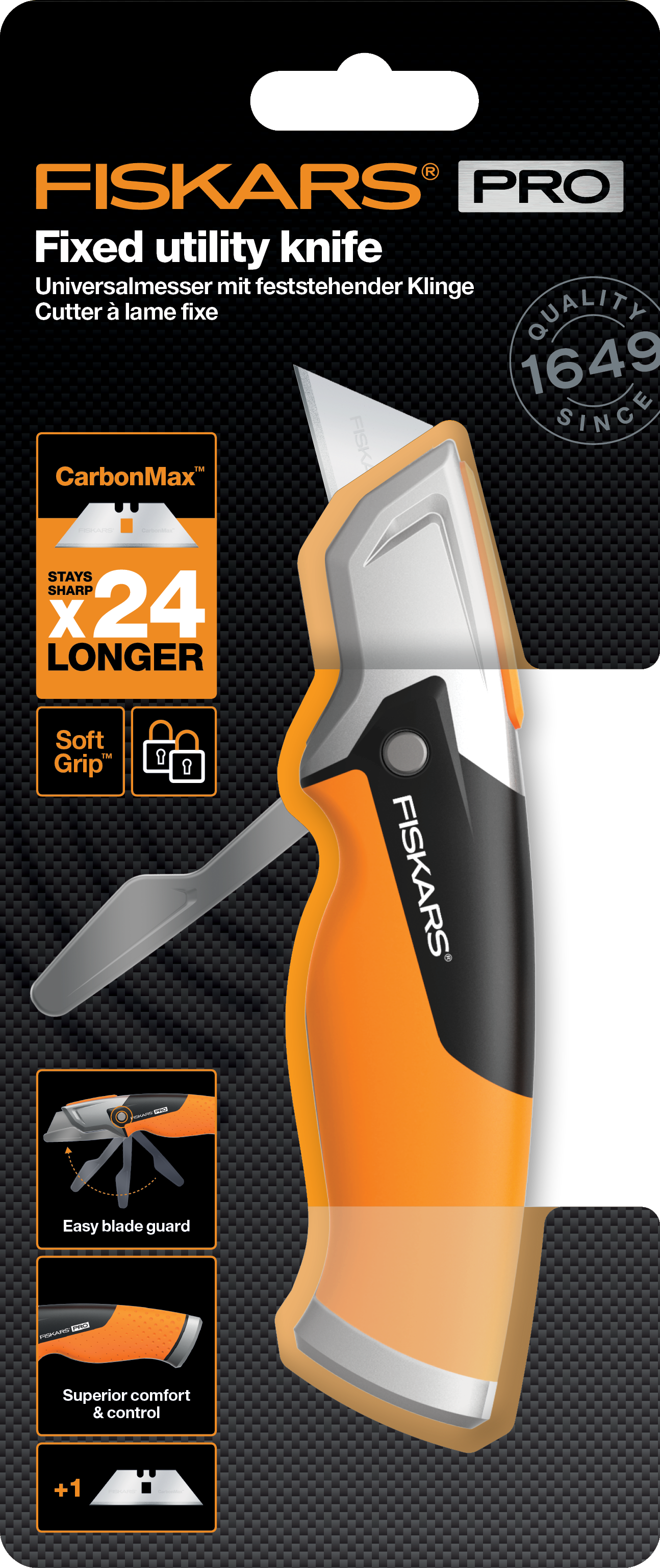 Fiskars - CarbonMax Utility Knife - Fixed Blade v:2605947