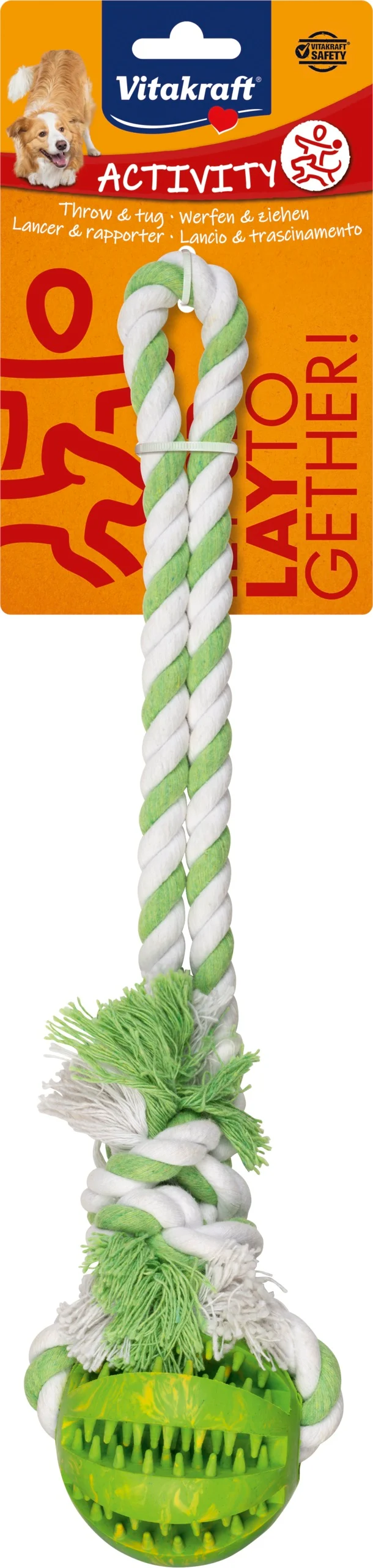 Vitakraft - Denta Fun Ball on rope - 24cm - Dog - (10682) v:7274814