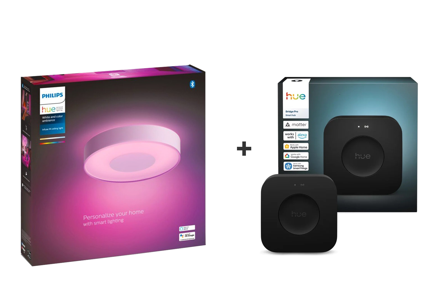 Philips Hue Infuse Medium Taklampe 38 cm – White & Color Ambiance + Hue Bridge Pro - Gratis frakt v:3896091