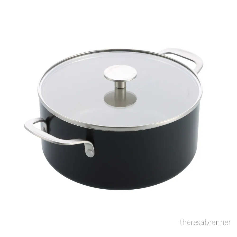 KitchenAid - Coloured Aluminum Casserole with Lid - Matte Black - 24cm / 4.91L - Gratis frakt v:1750917