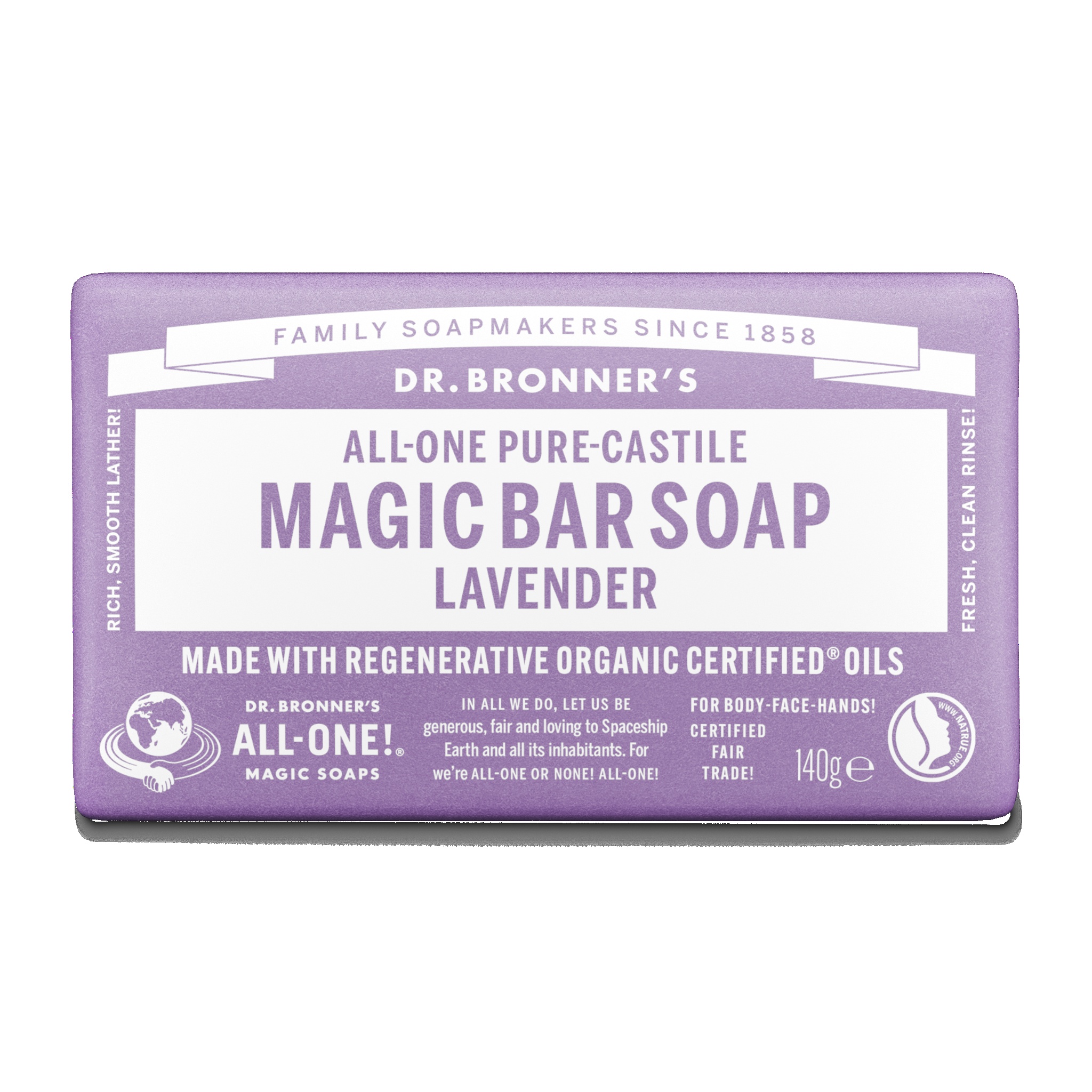 Dr. Bronner's - Magic Bar Soap Lavender 140 g - 140 v:8934389