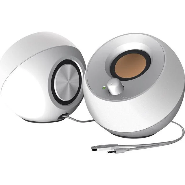 Creative – Pebble 2,0 Desktop Speaker – White v:9626261 Creative – Pebble 2,0 Desktop Speaker – White v:9626261