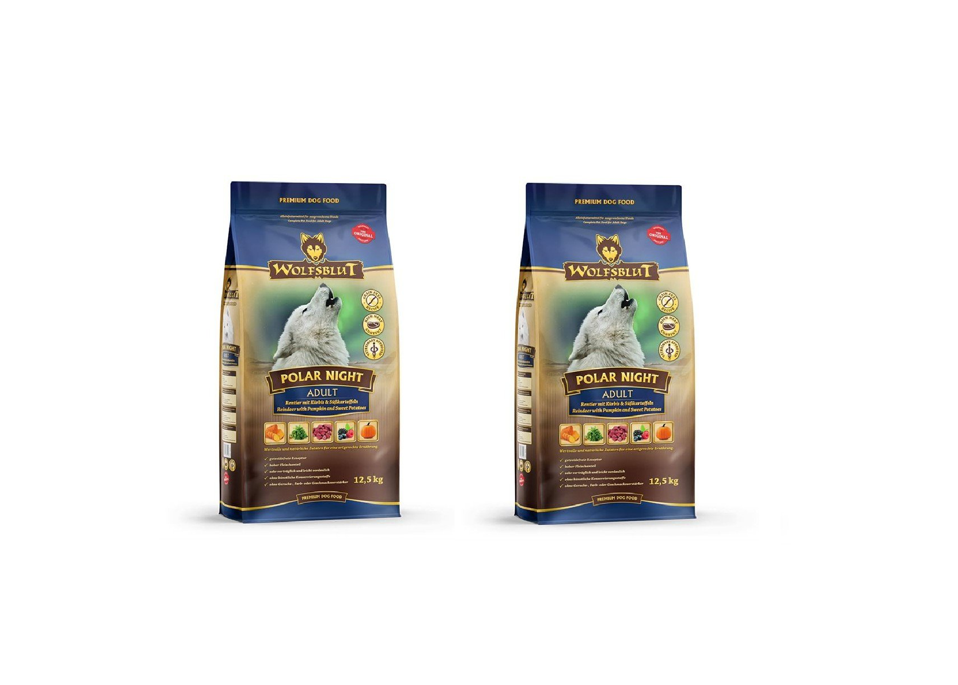 Wolfsblut - 2x Dogfood - Polar Night 12,5 kg - Reindeer meat and pumpkin - Bundle - Gratis frakt v:5453466