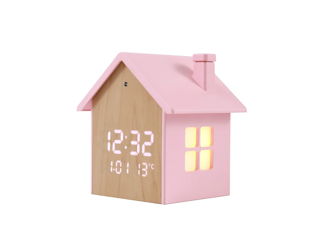 iTotal - Birdhouse Alarm Clock - Pastel Pink v:7599908