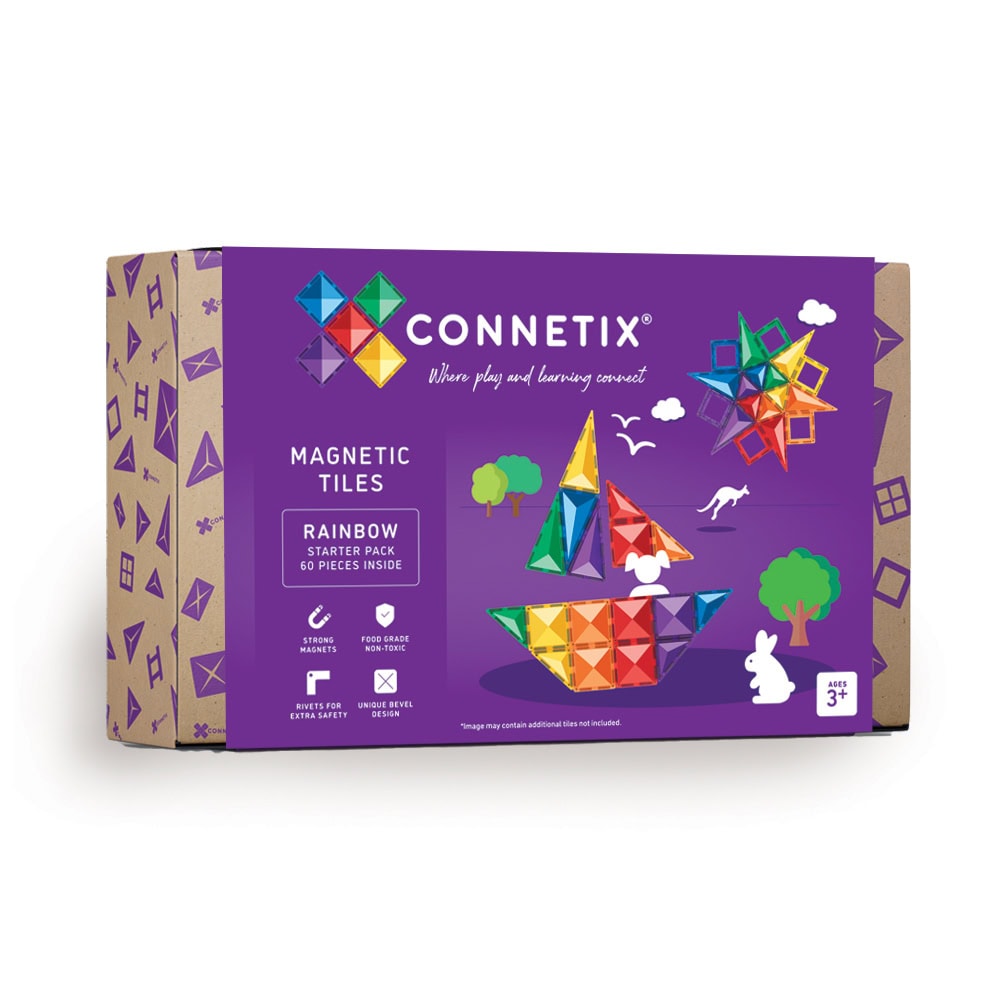Connetix – Rainbow Starter Pack 60 Pieces (CT-R-00060-ST) – Gratis frakt v:8371084
