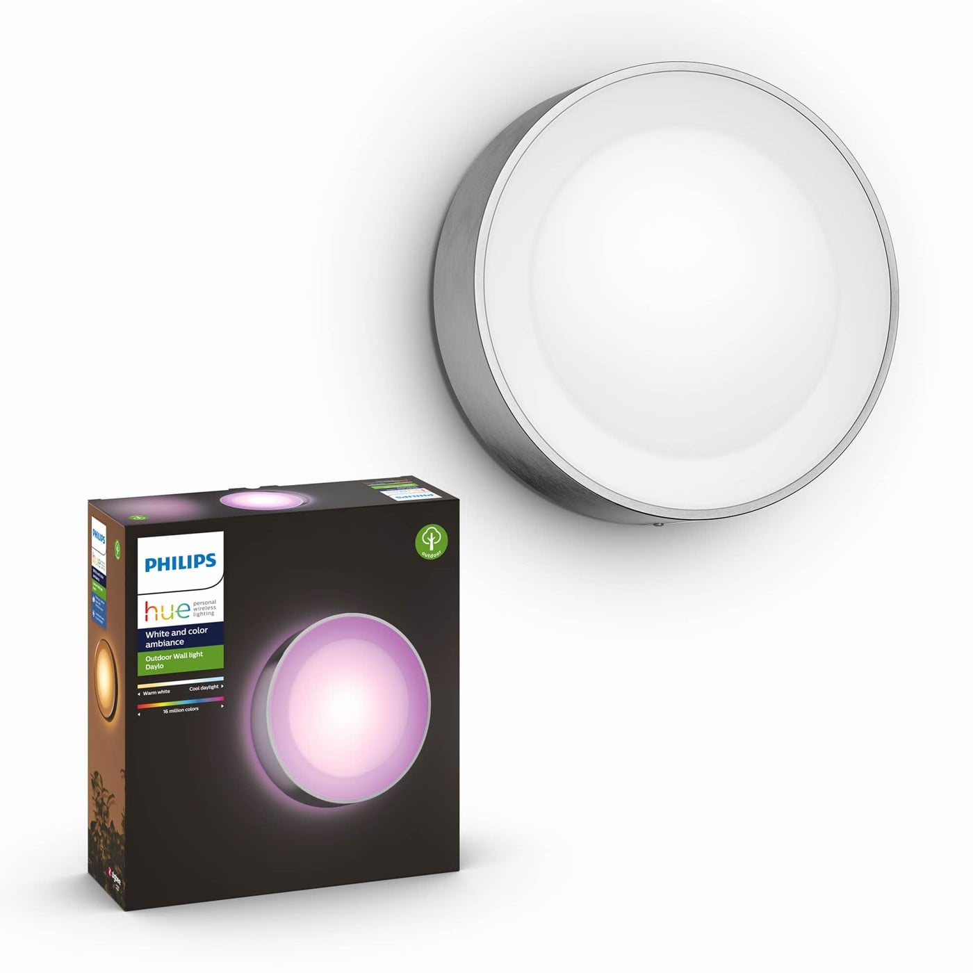 Philips Hue Daylo Wall Light Inox – White & Color Ambiance – 2-Pack Bundle – Gratis frakt v:4396471 Philips Hue Daylo Wall Light Inox – White & Color Ambiance – 2-Pack Bundle – Gratis frakt v:4396471