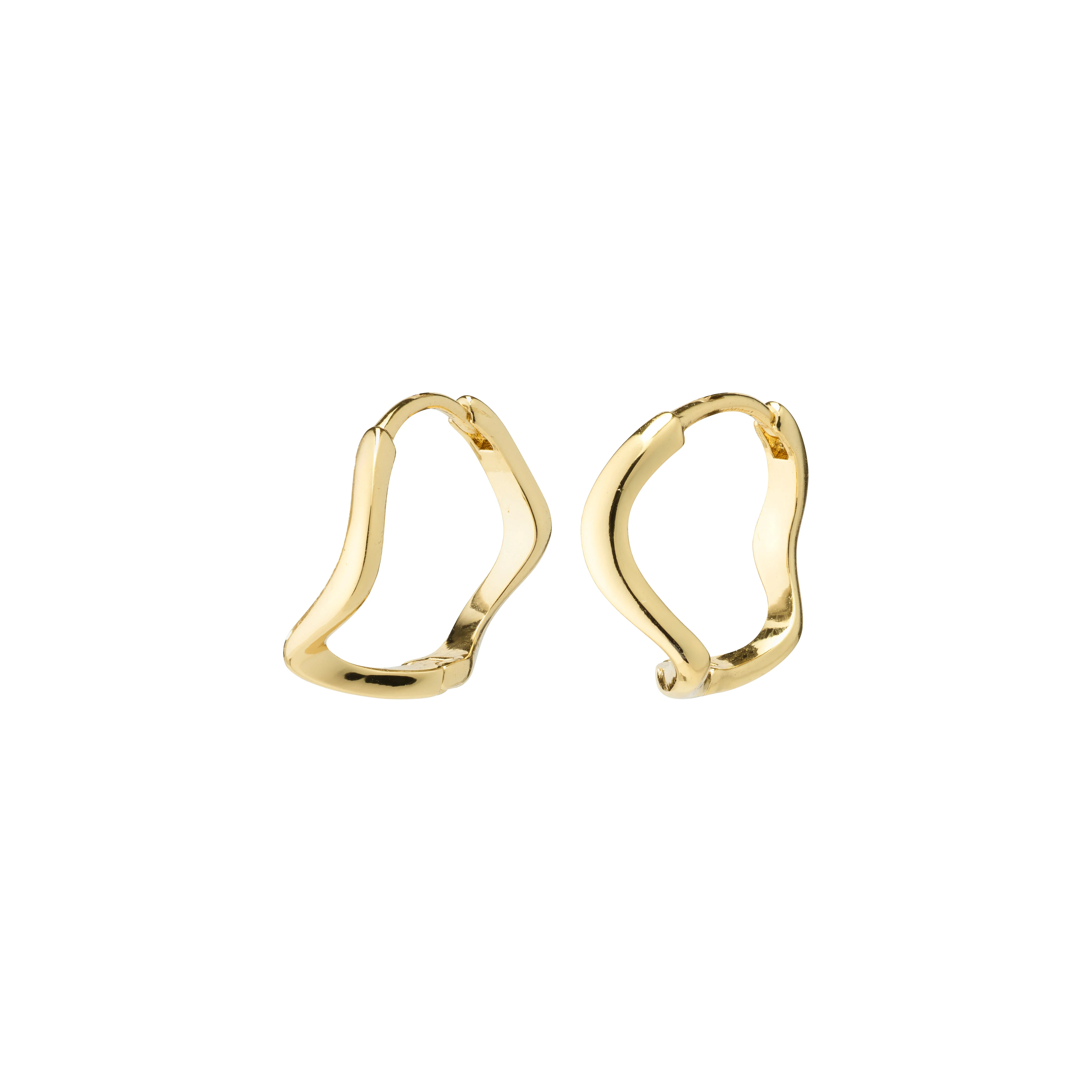 PILGRIM – Alberte Organic Shape Hoop Earrings – Gold Plated – 15 mm v:8618934