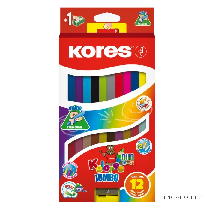Kores – Kolores – Jumbo Dou 12 Coloured Pencils (93252) v:2911554 Kores – Kolores – Jumbo Dou 12 Coloured Pencils (93252) v:2911554