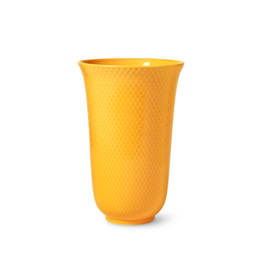 Lyngby Porcelæn - Rhombe Color Porselensvase - H20 cm - Gul - Yellow Porcelain - M - Gratis frakt v:6143457