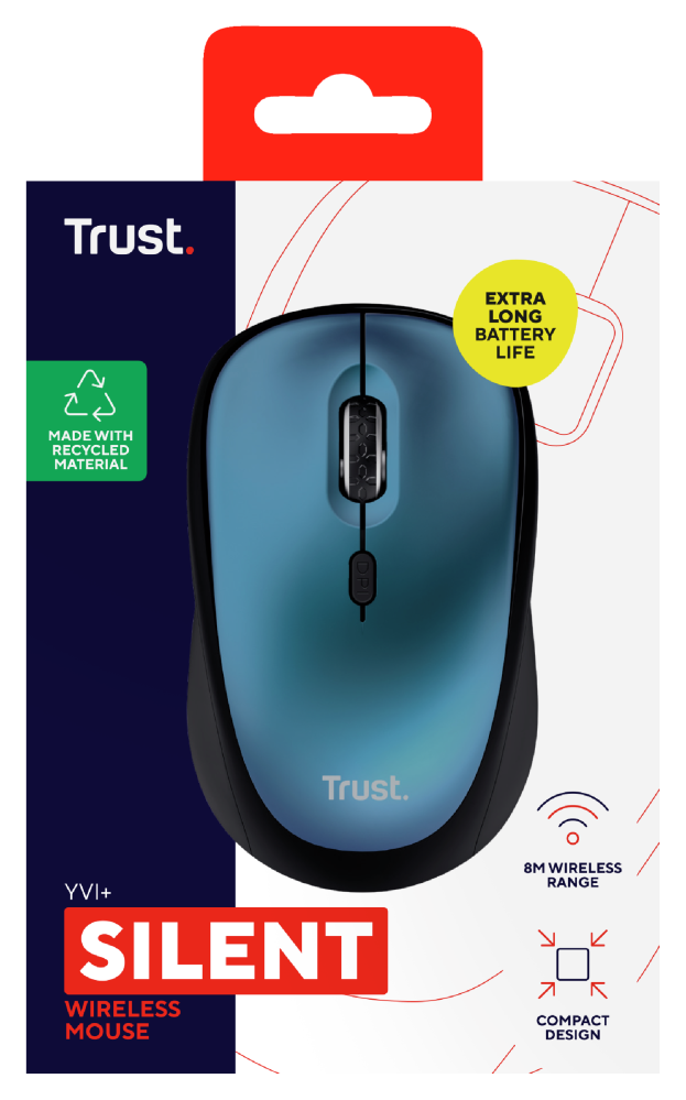 TRUST YVI+ WIRELESS MOUSE ECO BLUE - Blue v:5140956