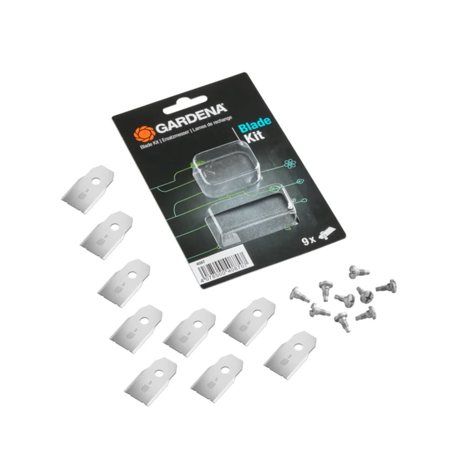 GARDENA - SILENO Reservekniver – 9 Originale Kniver inkl. Skruer (3 Utskiftninger) v:2249691