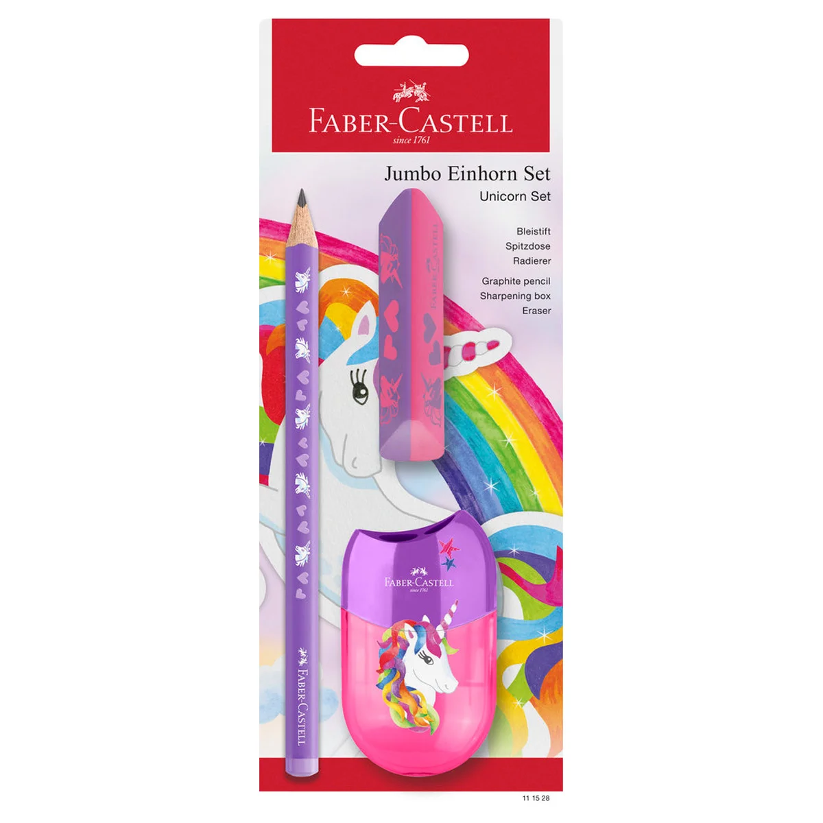 Faber-Castell – Pencil Set Unicorn Jumbo GP + Accessories (111528) v:6990412 Faber-Castell – Pencil Set Unicorn Jumbo GP + Accessories (111528) v:6990412