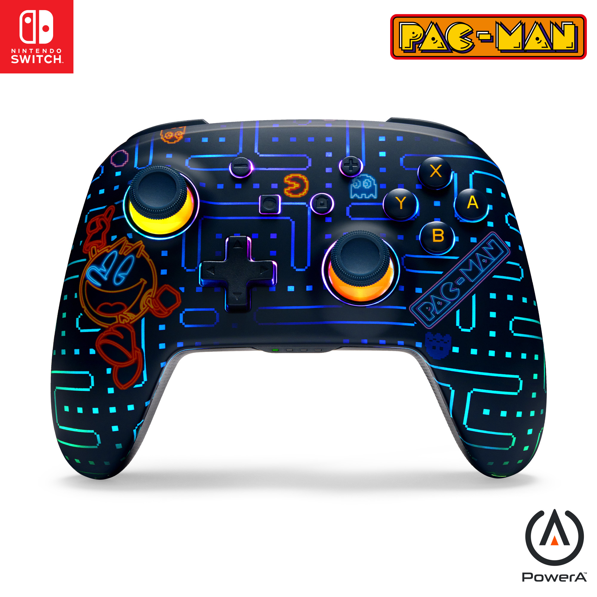 PowerA - Enhanced Wireless Controller - PAC-MAN Neon Arcade (Lumectra)/ Nintendo Switch - Nintendo Switch - PAC-MAN Neon Arcade (Lumectra) - Engelsk - Standard - Gratis frakt v:3443588