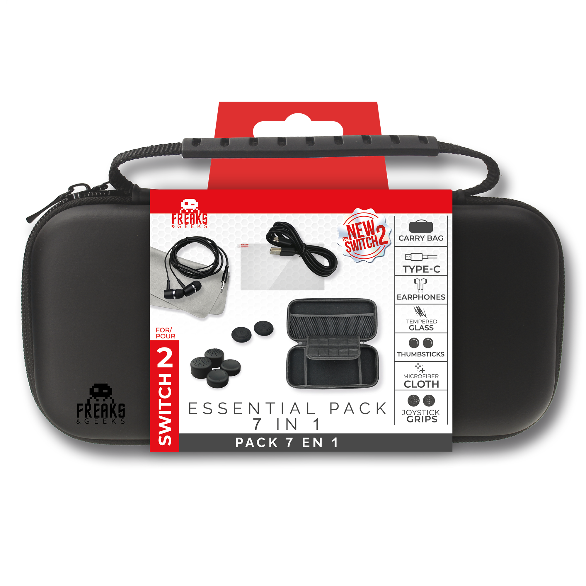 Freaks And Geeks – Switch 2 Accessories : 7in1 carry bag kit – Gratis frakt v:3230008 Freaks And Geeks – Switch 2 Accessories : 7in1 carry bag kit – Gratis frakt v:3230008