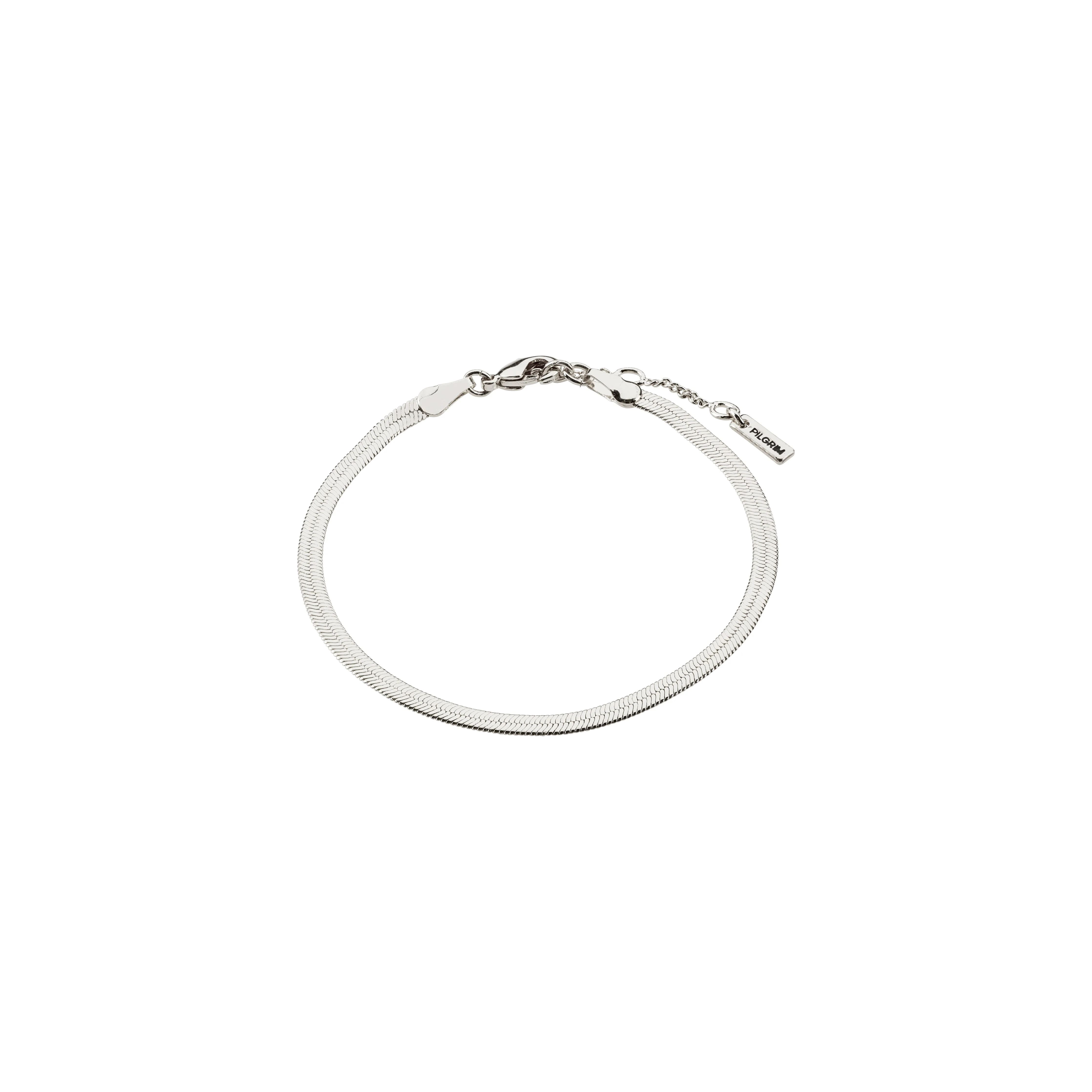 PILGRIM - JOANNA Flat Snake Chain Bracelet - Silver-Plated - 16.5 + 3 cm v:6305399