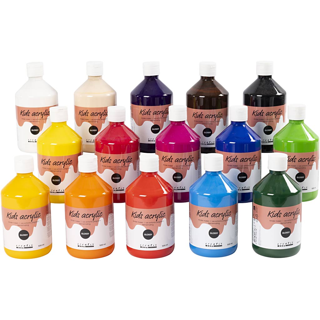 A-Color – Akrylmaling – Blank – (15 x 500 ml) – Gratis frakt v:8643133