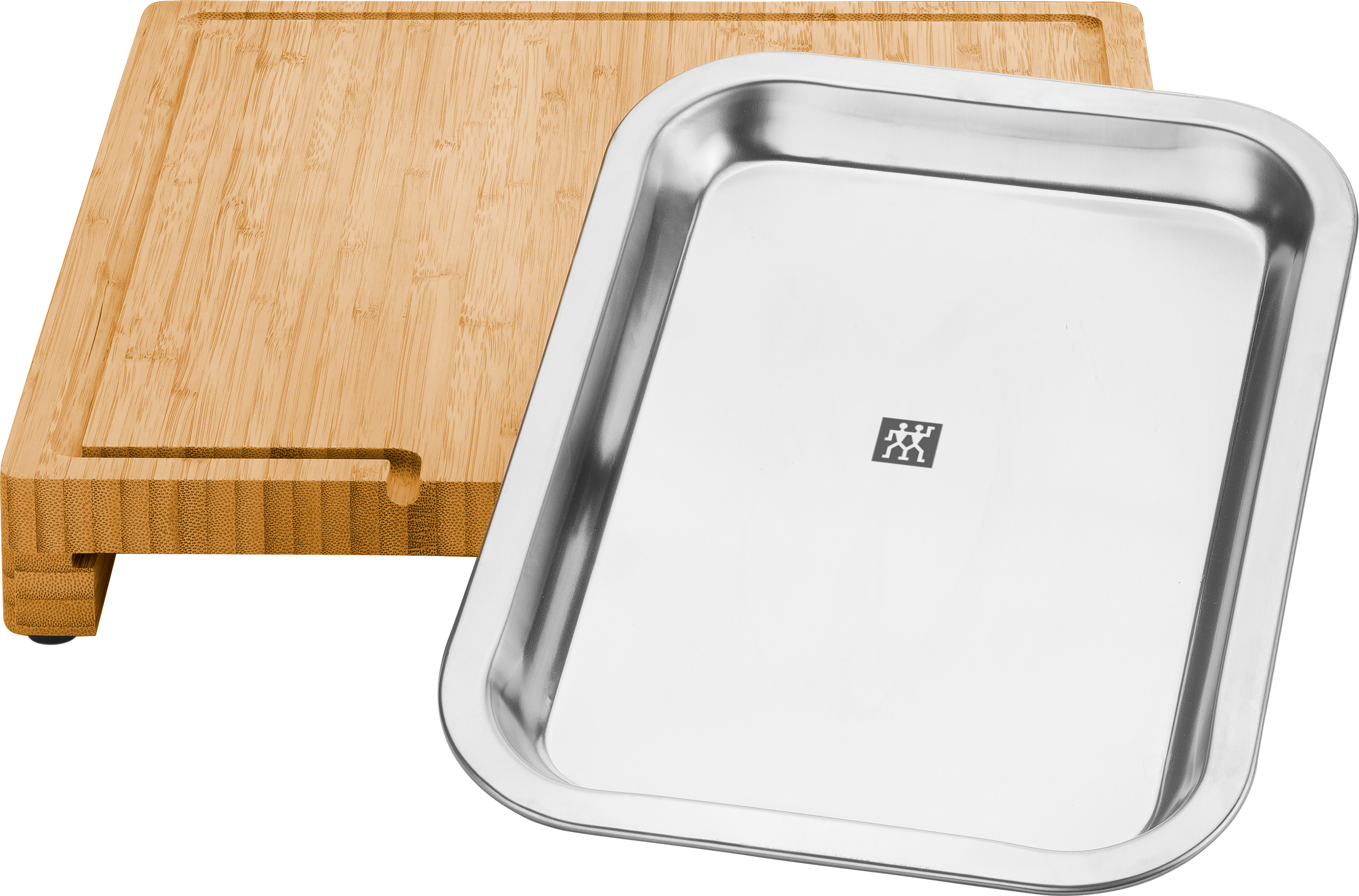 Zwilling - BBQ+ Cutting board with tray - Stainless steel - 39 cm x 30 cm - Bamboo - Gratis frakt v:8724711