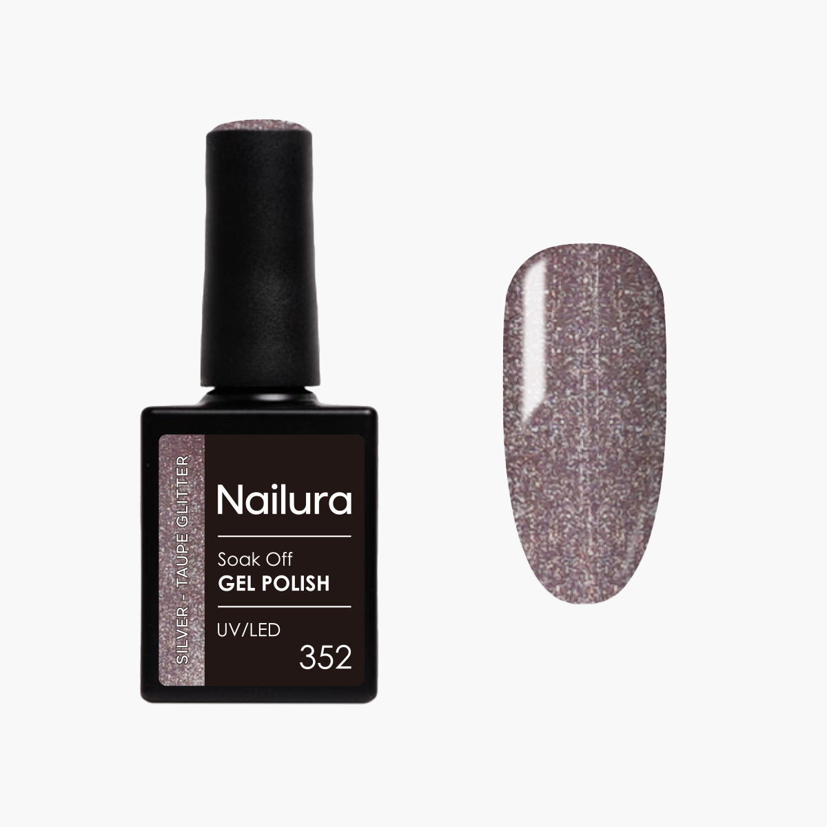 Nailura – Gel Polish 352 – Silver Taupe Glitter – 10 ml – Silver Taupe Glitter v:5041564 Nailura – Gel Polish 352 – Silver Taupe Glitter – 10 ml – Silver Taupe Glitter v:5041564