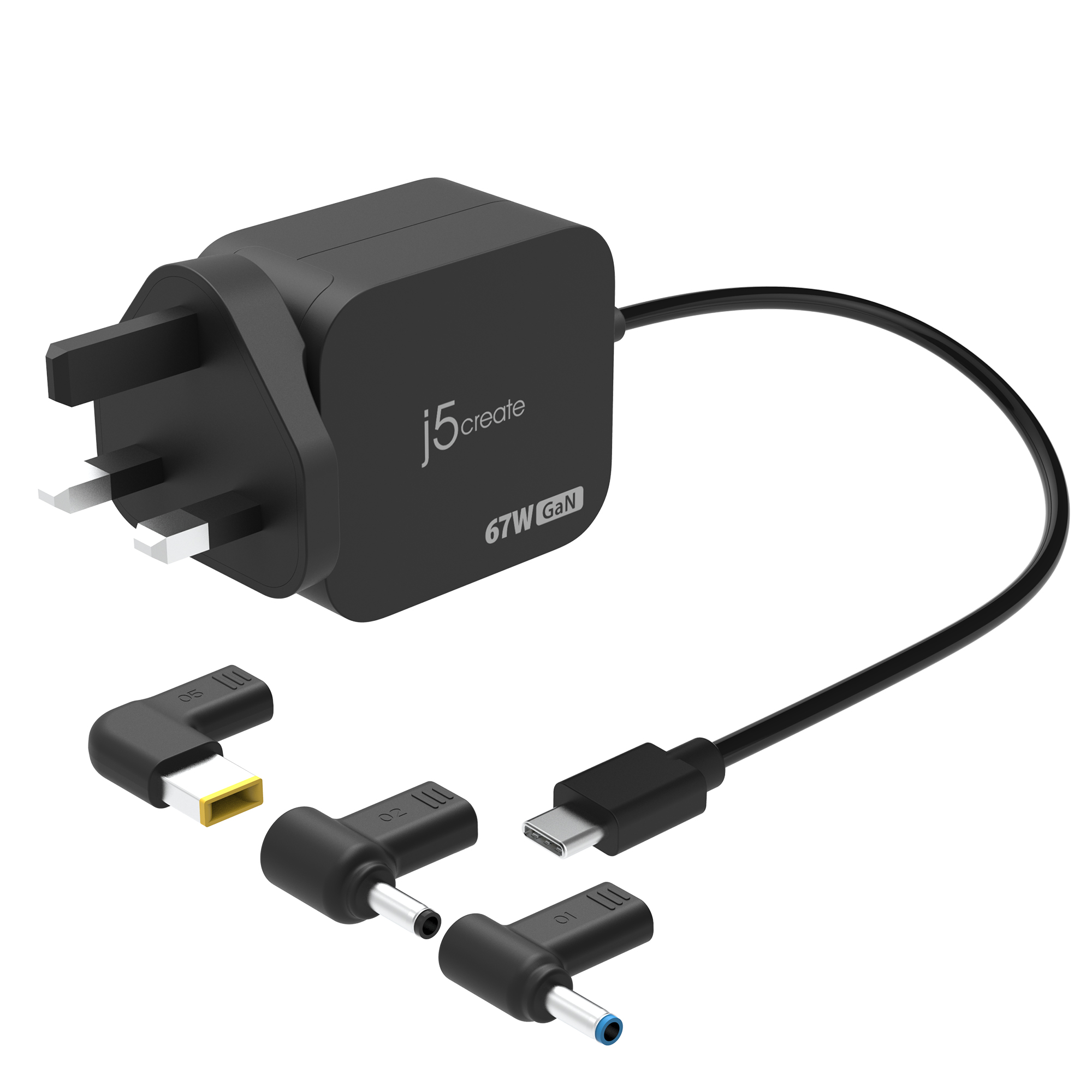 J5create – 67W GaN PD USB-C Mini Charger With 3 Types Of DC Connector – EU – Gratis frakt v:7795427