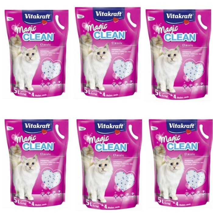 Vitakraft - 6x Cat Litter Magic Clean 5L - Gratis frakt v:9145263