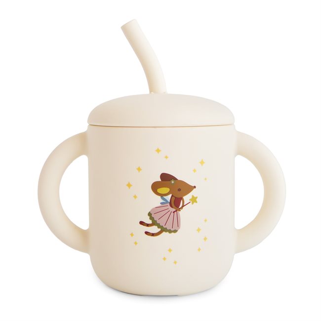 Mushie - Silicone Training Cup with Straw - Fairy Mice v:8840355
