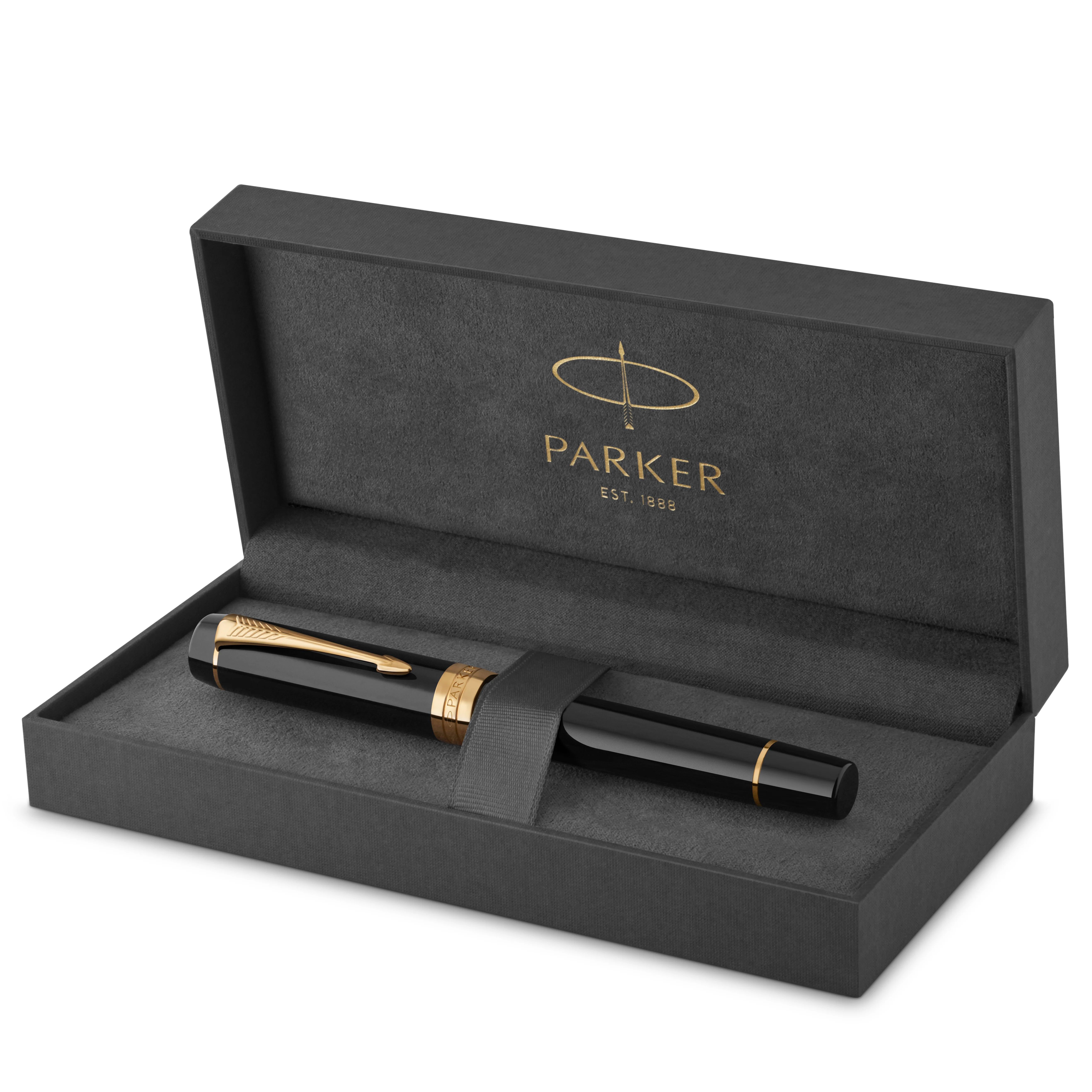 Parker – Duofold Centennial Fountain Pen – Classic Black with Gold Trim – Gratis frakt v:3073196 Parker – Duofold Centennial Fountain Pen – Classic Black with Gold Trim – Gratis frakt v:3073196