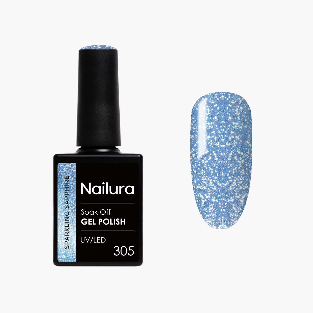 Nailura - Gel Polish 305 Sparkling Sapphire - Blue - 10 ml - Sparkling Sapphire v:4980107