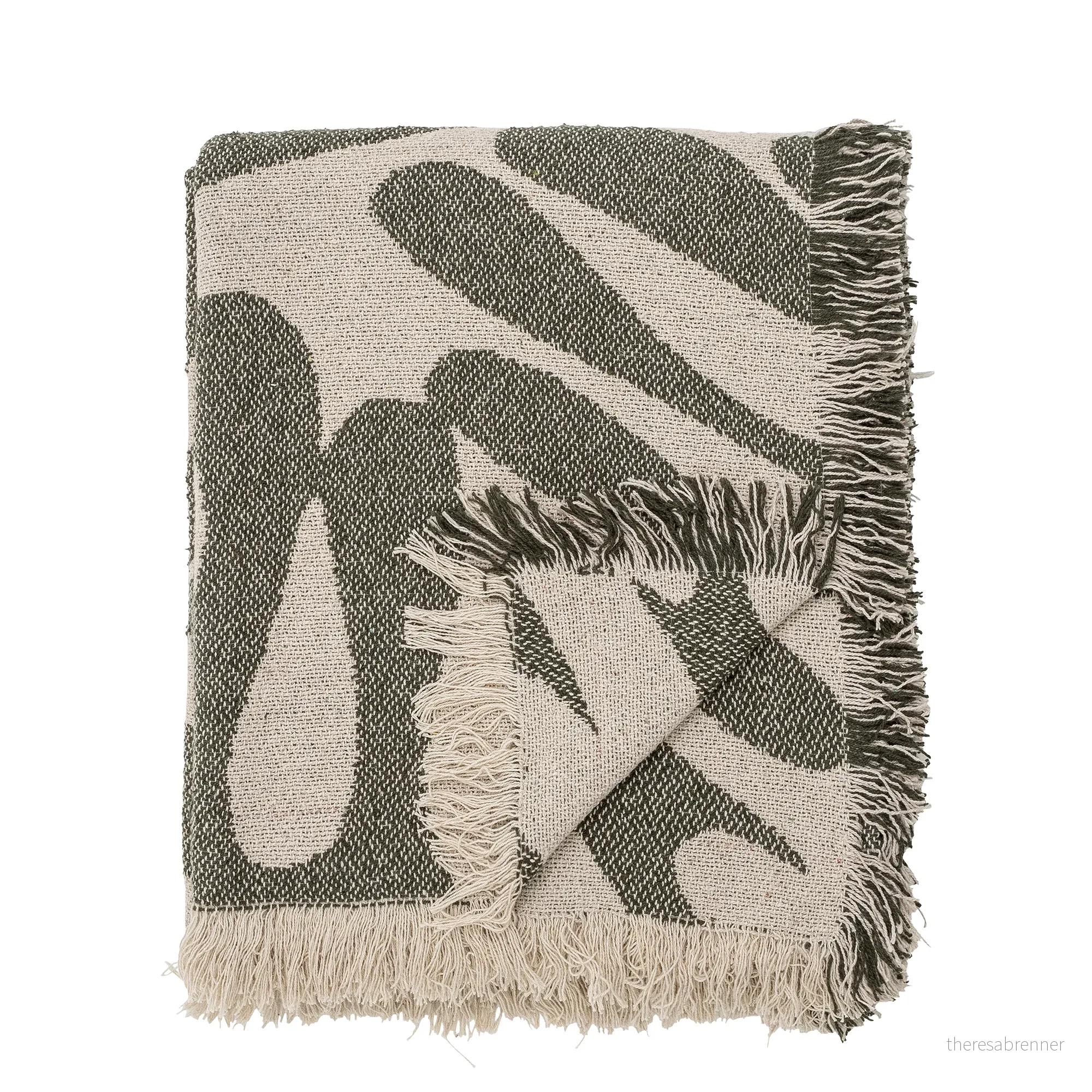 Bloomingville – Alk Throw – Green – Recycled Cotton v:8160837 Bloomingville – Alk Throw – Green – Recycled Cotton v:8160837