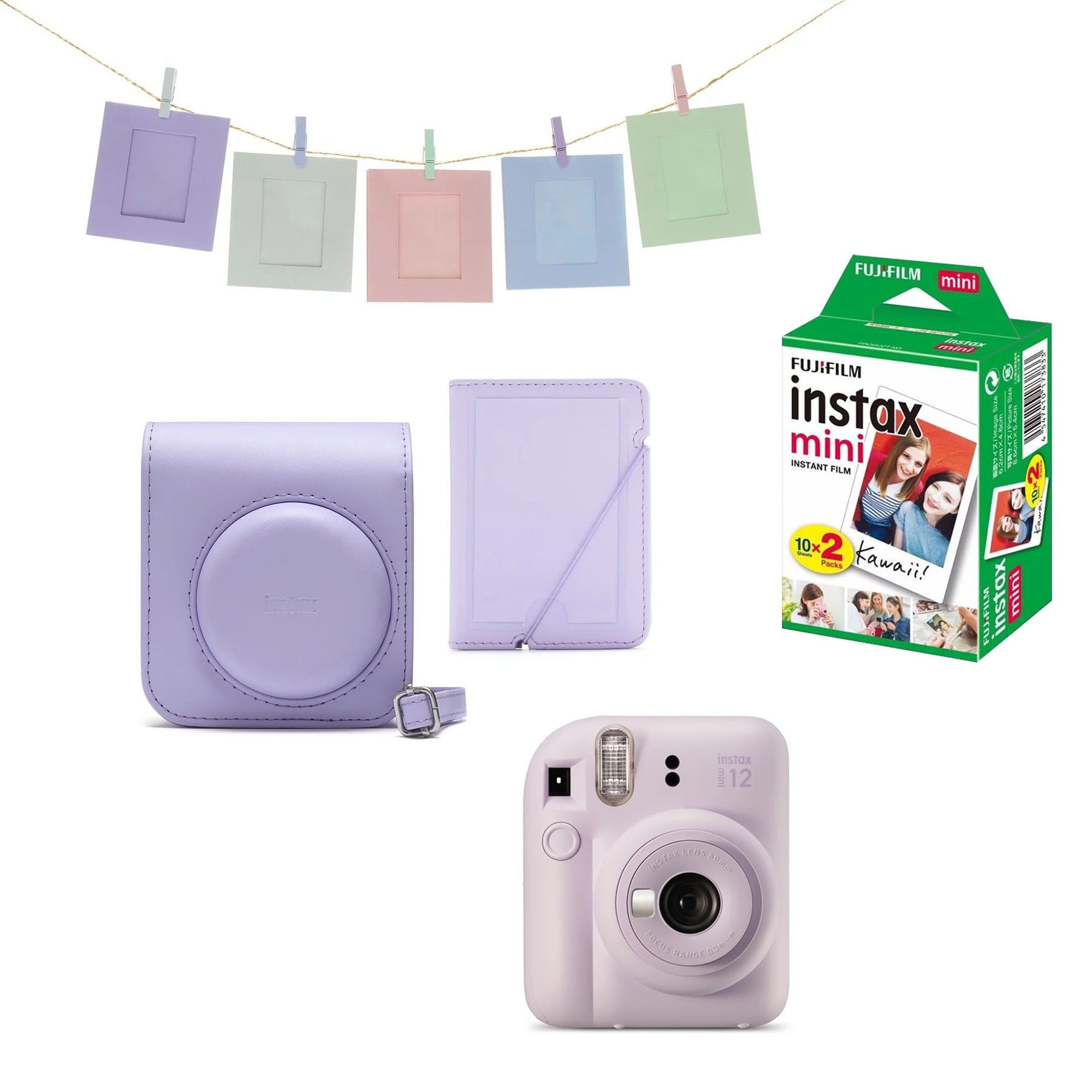 Fuji – Instax Mini 12 Instant Camera BUNDLE Pack – Lilac Purple – Gratis frakt v:8313247