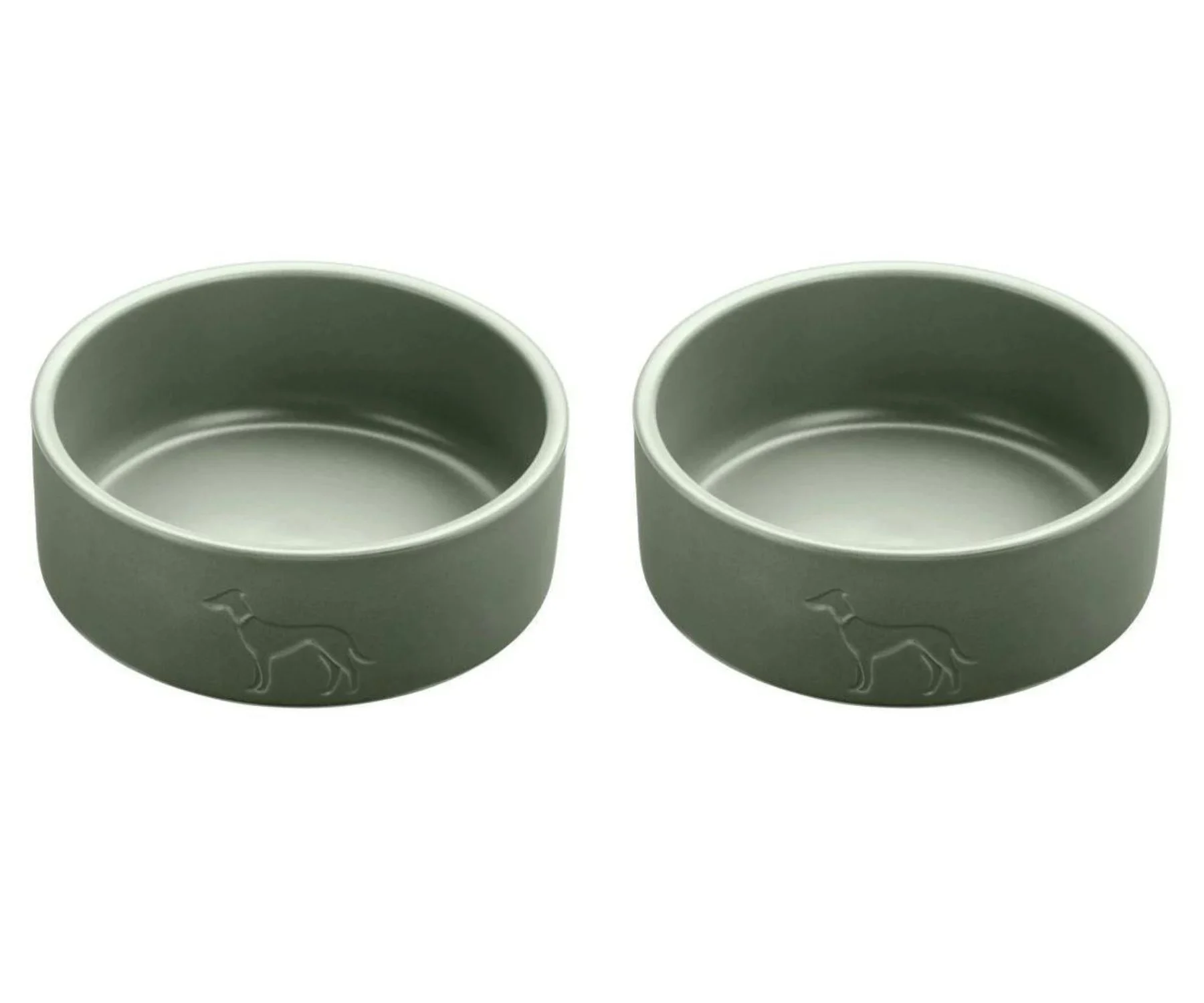 Hunter - 2 x Dog bowl ceramic Osby 1900 ml, khaki v:7550477