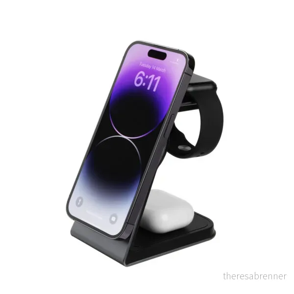 Fixed - 3in1 Mag Aluminum Wireless Charging station Black - Gratis frakt v:7274219