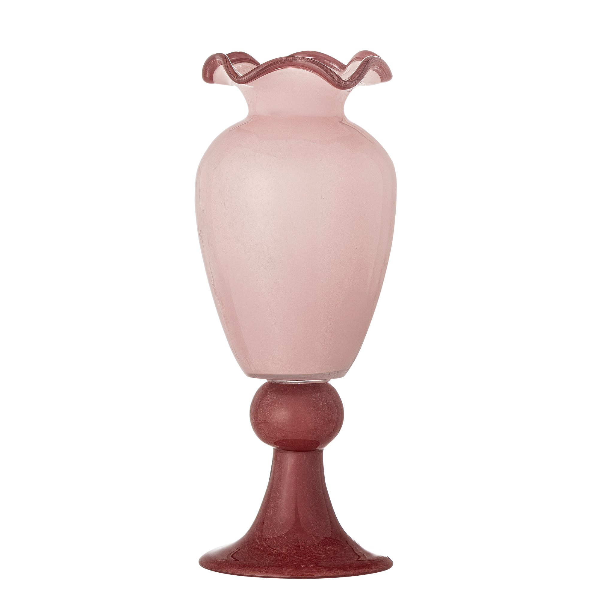 Bloomingville – Frills Vase – Rose – Glass – Gratis frakt v:9939461 Bloomingville – Frills Vase – Rose – Glass – Gratis frakt v:9939461
