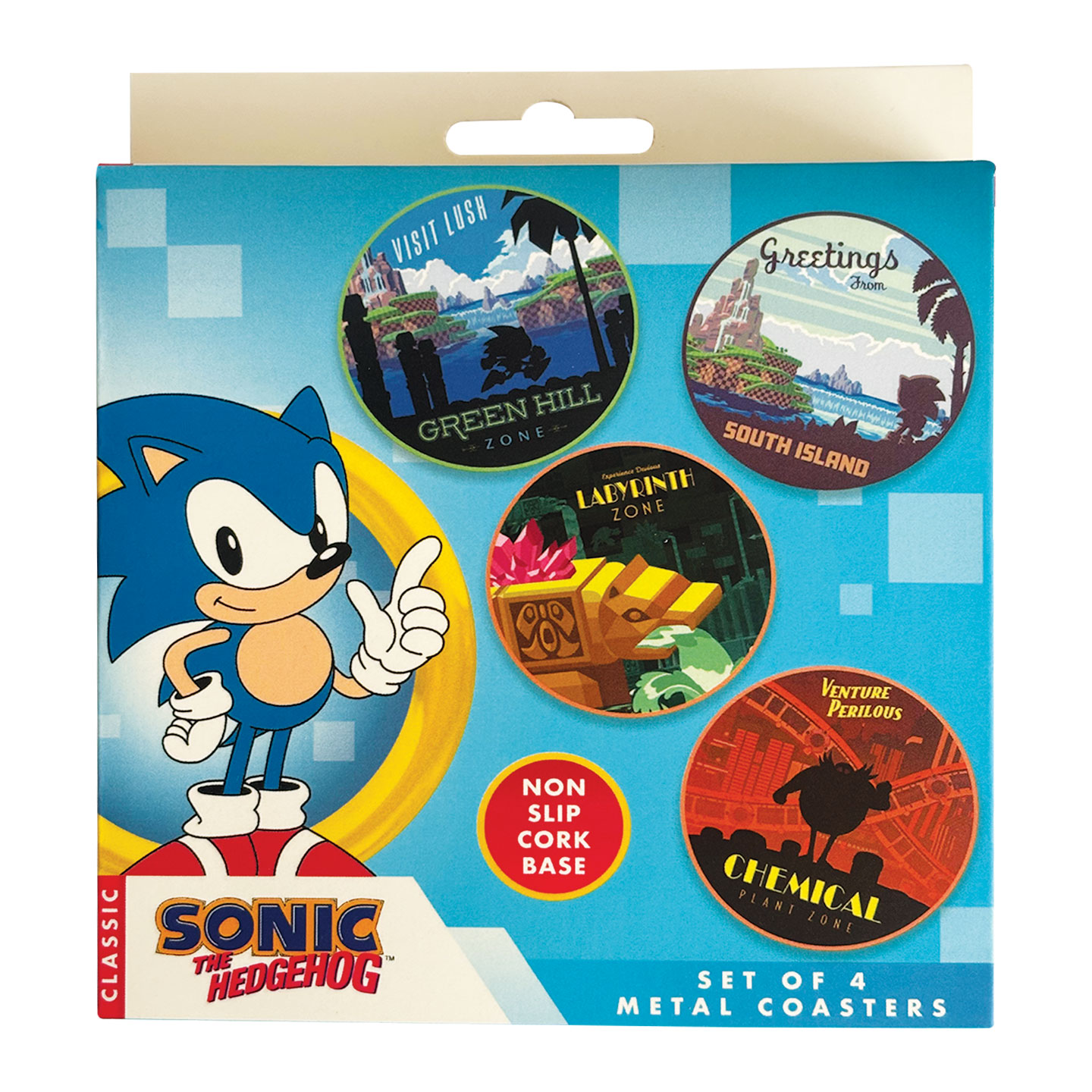 Sonic – Sonic The Hedgehog Printed Metal Location Coasters Set – 89mm v:2672289 Sonic – Sonic The Hedgehog Printed Metal Location Coasters Set – 89mm v:2672289