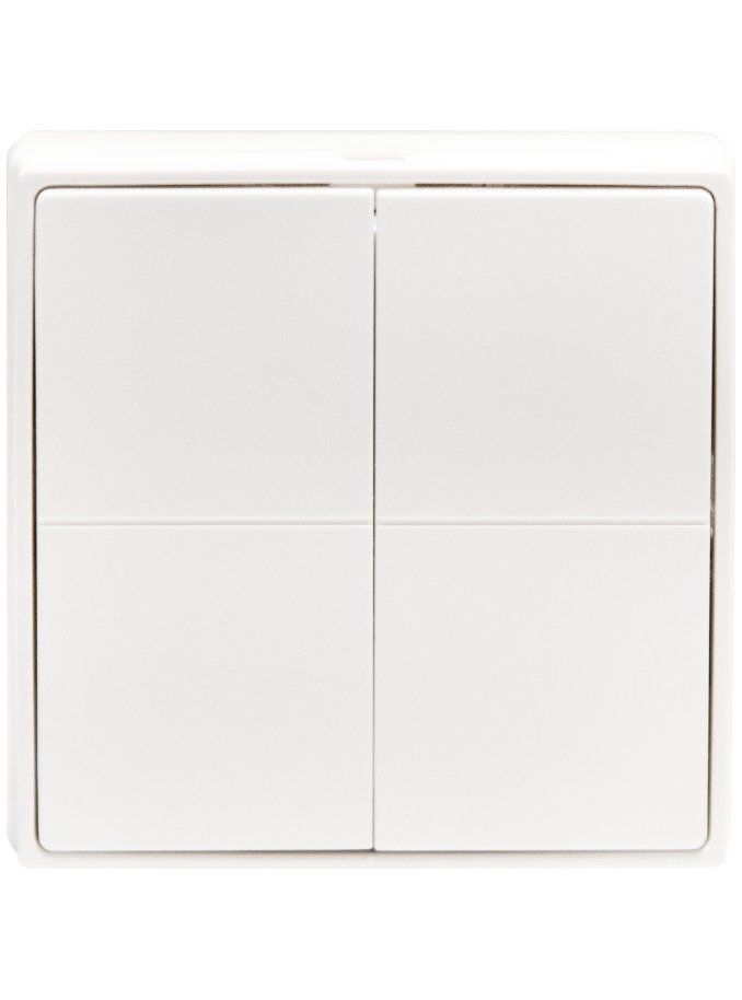 Shelly BLU Wall Switch 4 ZB – Standalone trådløs fire-knaps smart veggbryter med Bluetooth og Zigbee – Hvit v:6730939