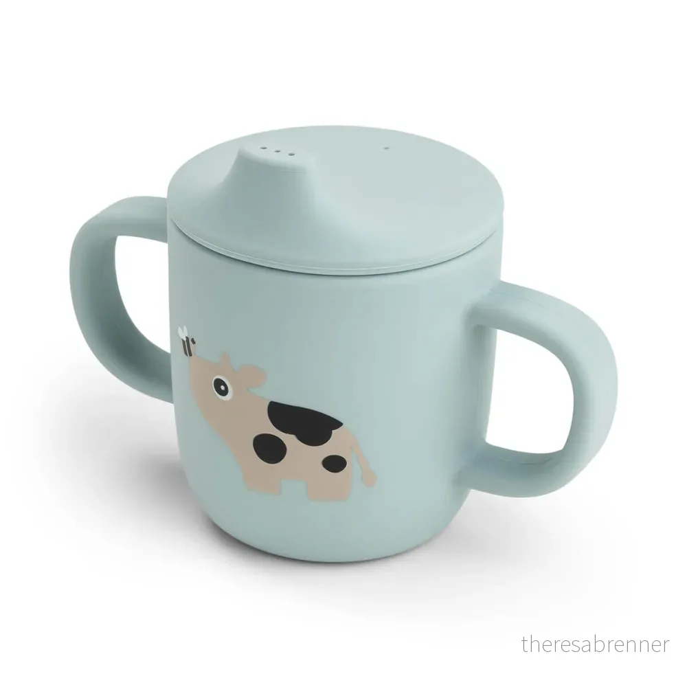 Done by Deer - Silicone spout cup with 2 handles - Blue - Ø6,5 x H 9 cm v:9717962
