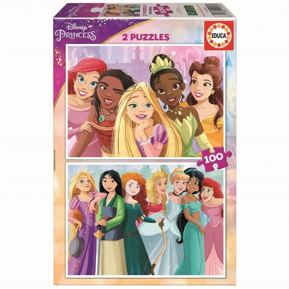 Educa – 2×100 Disney Princess 2 Puzzles Wood (80-19298) v:2202946
