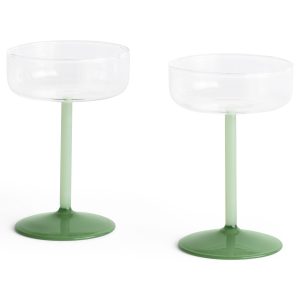 HAY – Tint Champagneglass H12.5 cm – Sett med 2 (Klar & Grønn) – 2.0 – Clear & Green v:2253964 HAY – Tint Champagneglass H12.5 cm – Sett med 2 (Klar & Grønn) – 2.0 – Clear & Green v:2253964