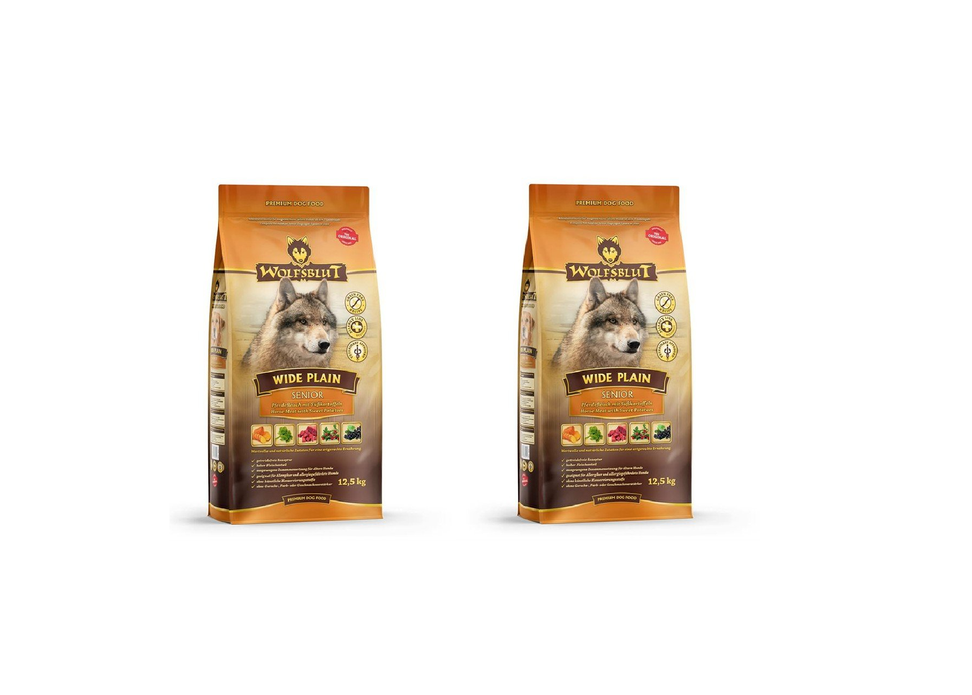 Wolfsblut - 2x Dogfood - Wide plain horse senior - 12,5 kg. - Bundle - Gratis frakt v:9915173