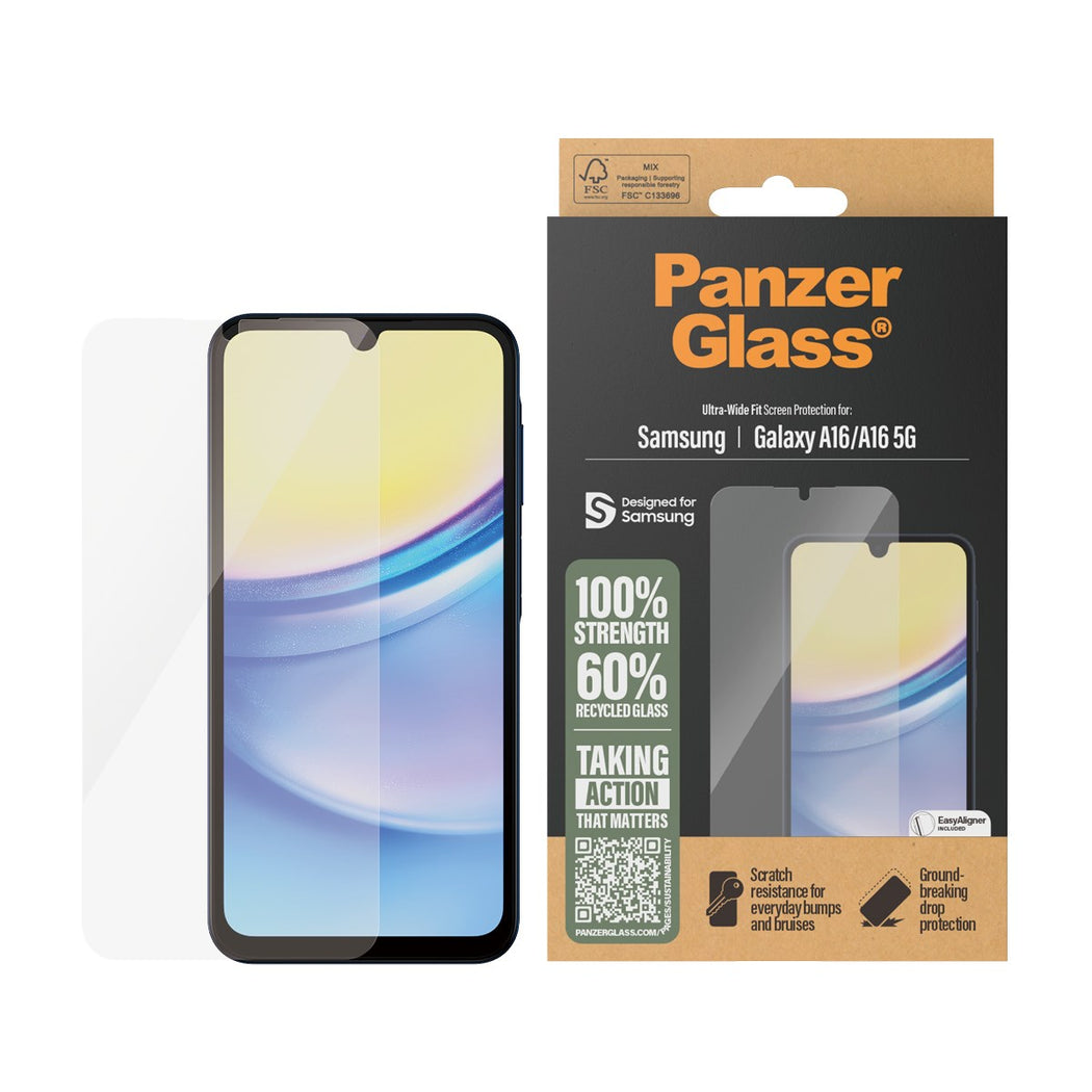 PanzerGlass - Screen Protector - Samsung New A16 4G/ A16 5G - Ultra-Wide Fit v:1996629