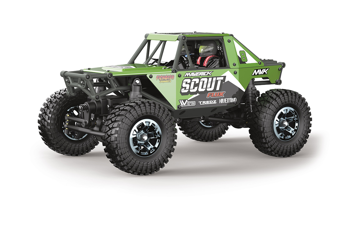 Maverick - Scout-24 Flux 1/24th Rock Crawler - Green (151305) - Gratis frakt v:8258557
