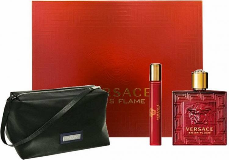 Versace Eros Flame 100ml EDP Spray / 10ml EDP Spray / Toiletry Bag - Gratis frakt v:1538458