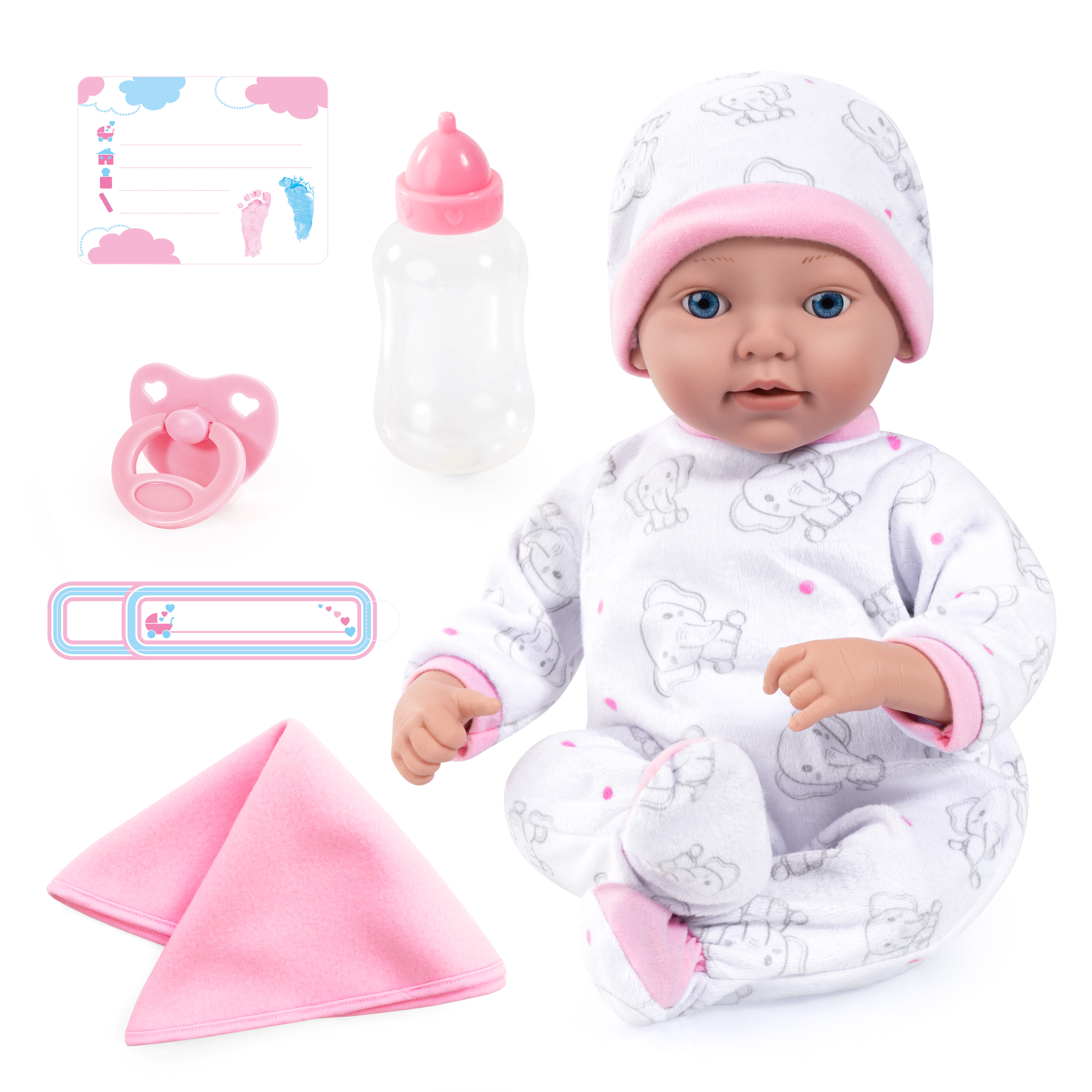 Bayer – Reborn Baby dukke 38 cm – Hvit/Rosa - Gratis frakt v:6284172