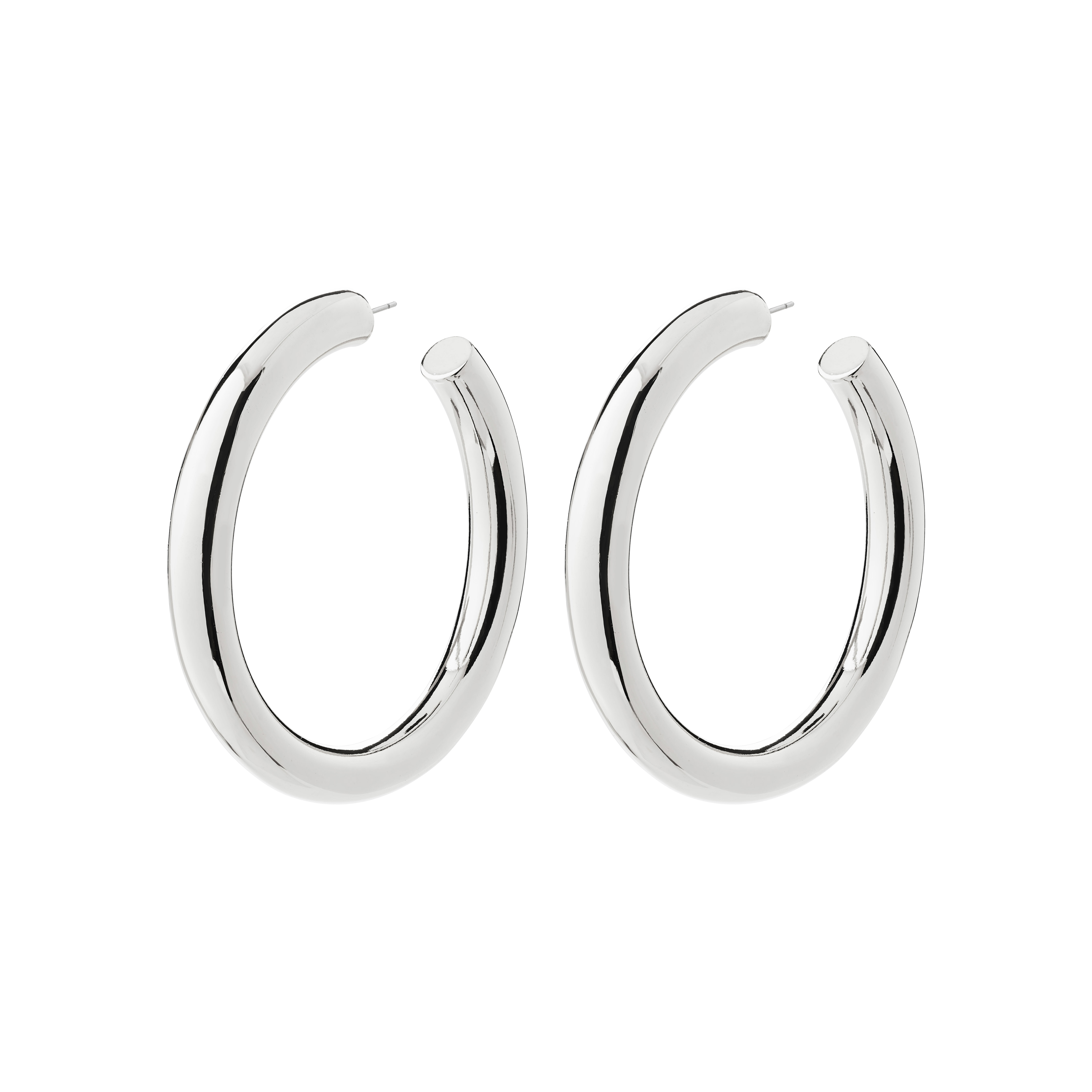 PILGRIM - TOVIN Hoop Earrings - Silver-Plated - 55 mm - Gratis frakt v:8544562