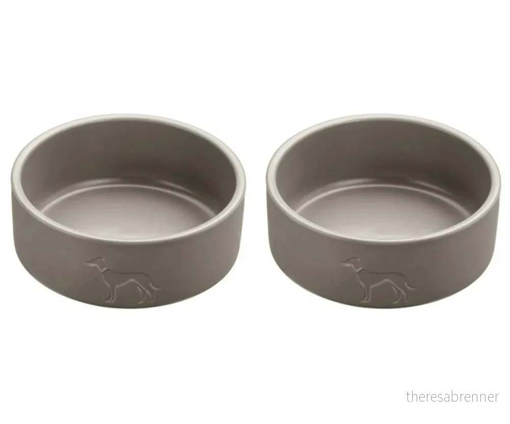 Hunter - 2 x Dog bowl ceramic Osby 350 ml, taupe v:5934549