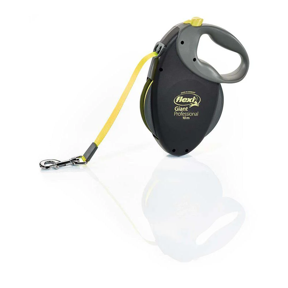 Flexi – Leash Giant- L – 10M Tape – Black/Neon Yellow – Max 50Kg – Gratis frakt v:1512972