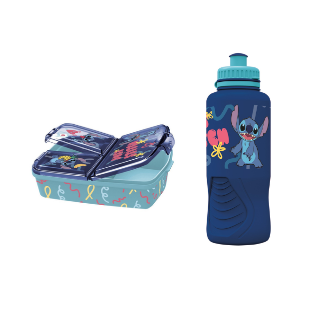 Stor - Lunch Box 18x13cm + Sports Water Bottle - Stitch v:2931386