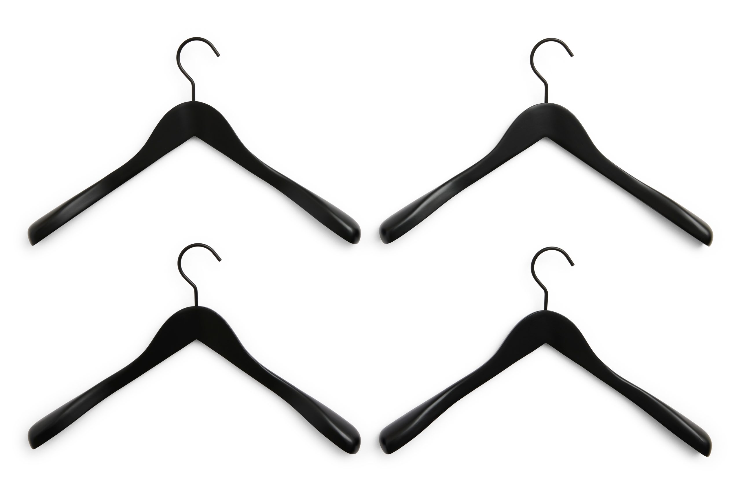 HAY - Smooth Kleshenger - Wide Sort - Sett med 4 - Gratis frakt v:8757641