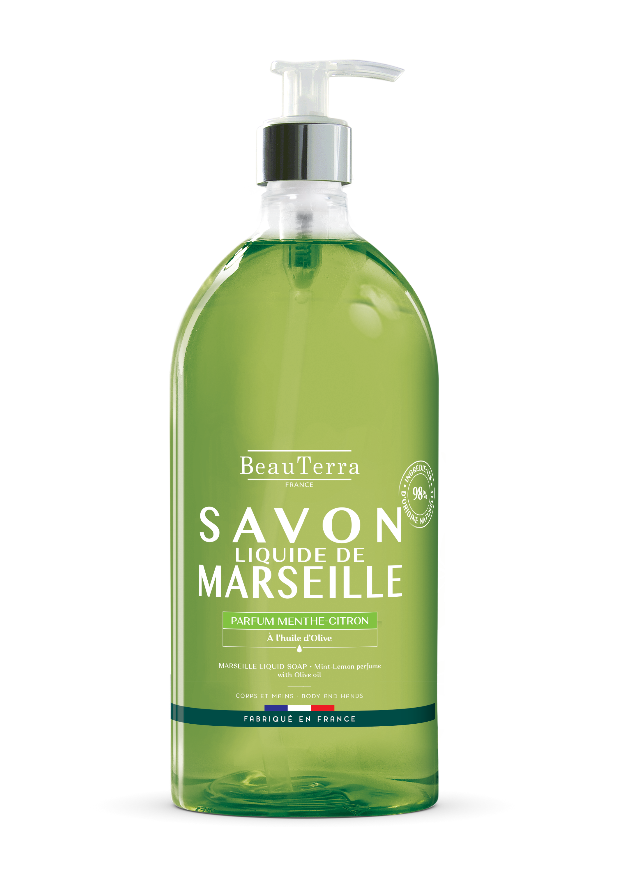 BeauTerra - Marseille Liquid soap - Menthe citron - 1L v:7164572