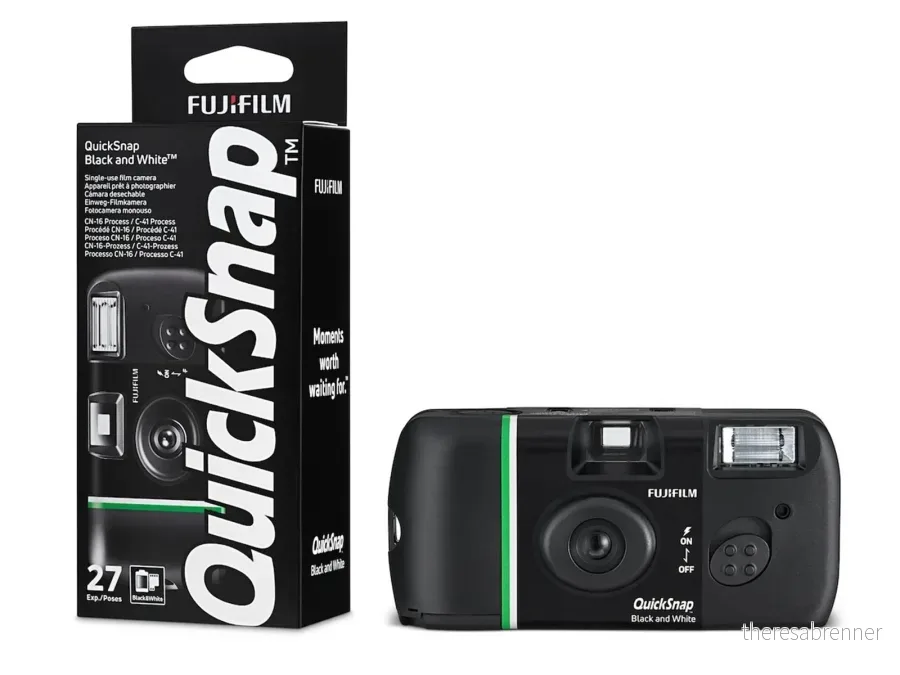 Fujifilm - QuickSnap Black & White Disposable Camera v:6620690
