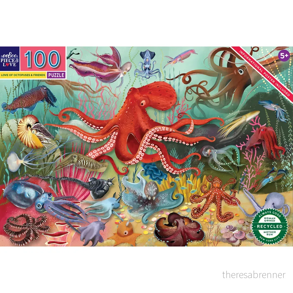 Eeboo – Puzzle 100 pcs – Love of Octopuses & Friends (EPZH143) v:1157371 Eeboo – Puzzle 100 pcs – Love of Octopuses & Friends (EPZH143) v:1157371